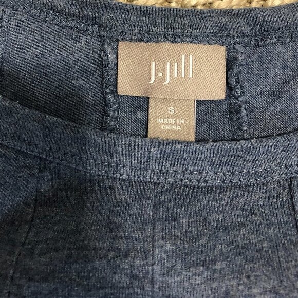 J. JILL Dress Women's Size Small Blue Midi Sweater 3/4 Sleeve Knit Dress Stretch - Picture 6 of 10